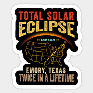 Emory Texas Tx Total Solar Eclipse 2024 Totality Sticker